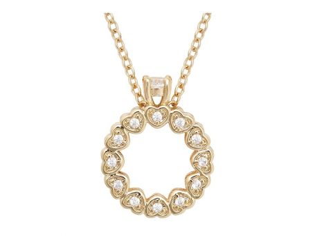 Indulgence Gold Crystal Ring Of Hearts Necklace