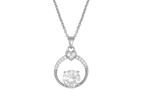 Indulgence Rhodium Crystal Ring Necklace