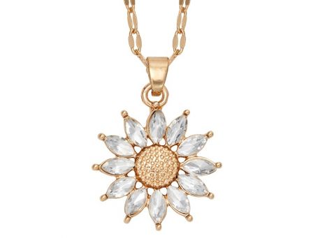 Indulgence Gold Crystal Sunflower Necklace