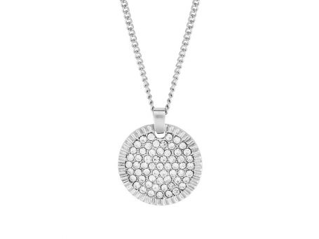 Indulgence Rhodium Crystal Disc Necklace