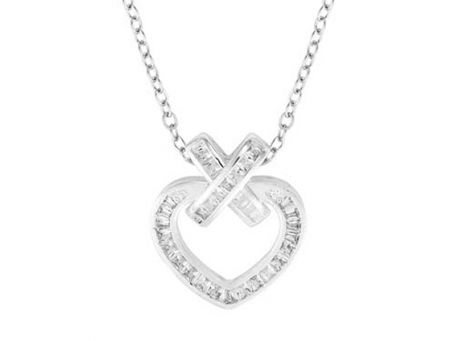 Indulgence Rhodium Heart Cross Necklace