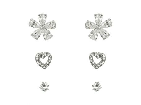 Indulgence Rhodium Crystal Trio Earring