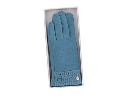 Knitted Cuff Boxed Gloves Blue