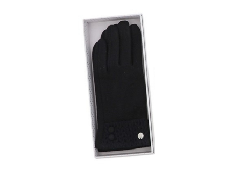 Knitted Cuff Boxed Gloves Black