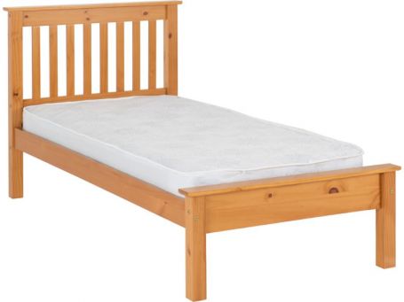 Monaco Low Foot End Bed - Antique Pine