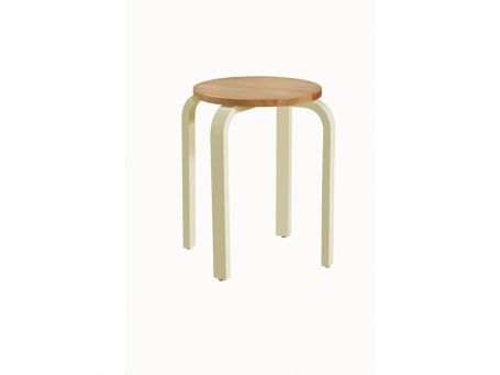 Olive Cream and Oak Stool