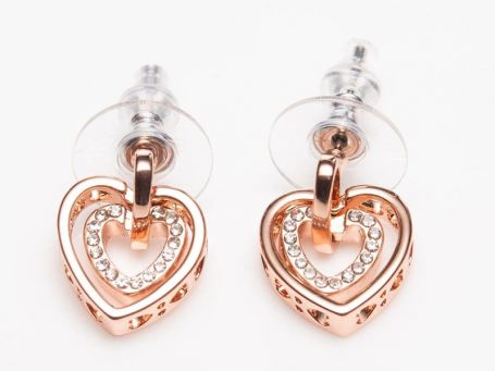 Newgrange Living Rosegold Heart Interwined Earring