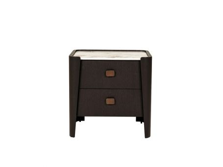 Rhodes Ebony Bedside Table 2 Drawer