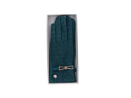 Ribbed Belt Boxed Gloves Green