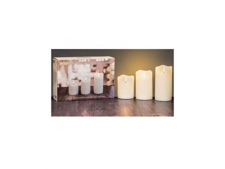 Newgrange Living Candle Ivory LED Candle Set of 3