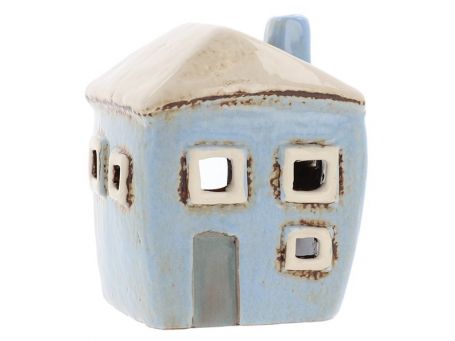 Village Pottery Square House Pale Blue Mini