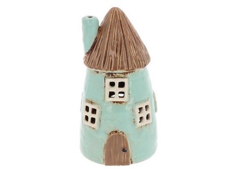 Village Pottery Thatch Round House Tealight