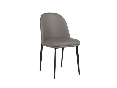 VIDA Valent Dining Chair Leather - Grey - NEW