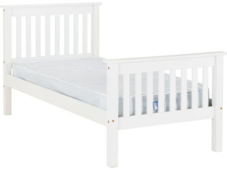 Monaco High Foot End Bed - White