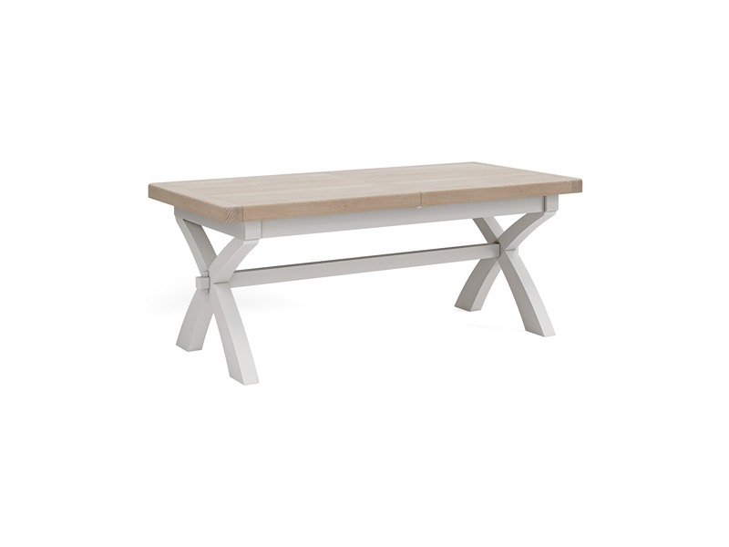 Salcombe Light Grey Cross Leg Ext. Dining Table