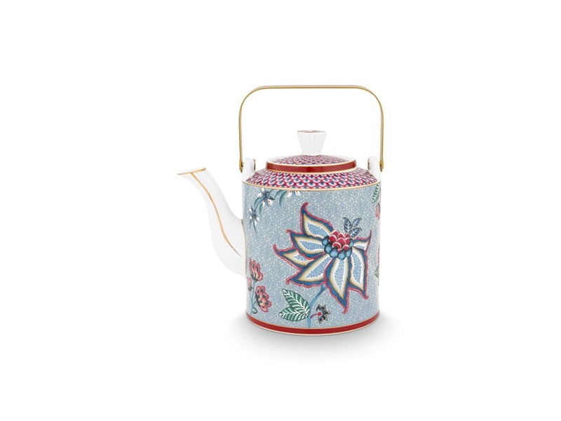 Giftset Teapot Oriental Flower Festival Blue 1Ltr
