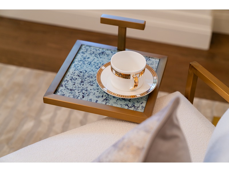 Katie Bleu Dijon Square Side Table