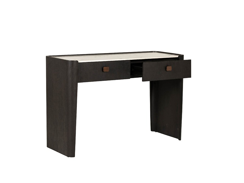 Rhodes Ebony Bedside Table 2 Drawer