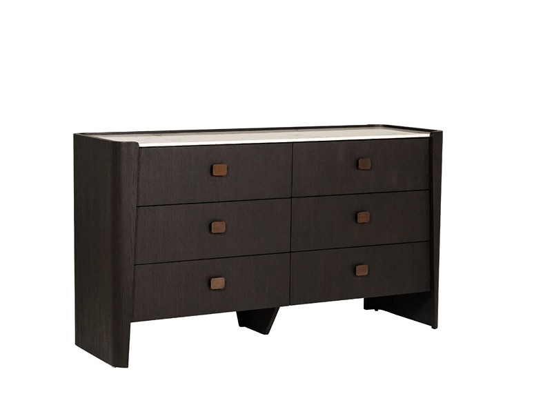 Rhodes Ebony Bedside Table 2 Drawer