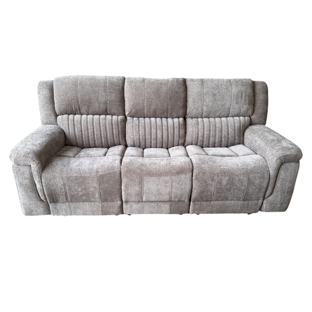 Washington 3 Seater Grey Fabric Reclining Sofa